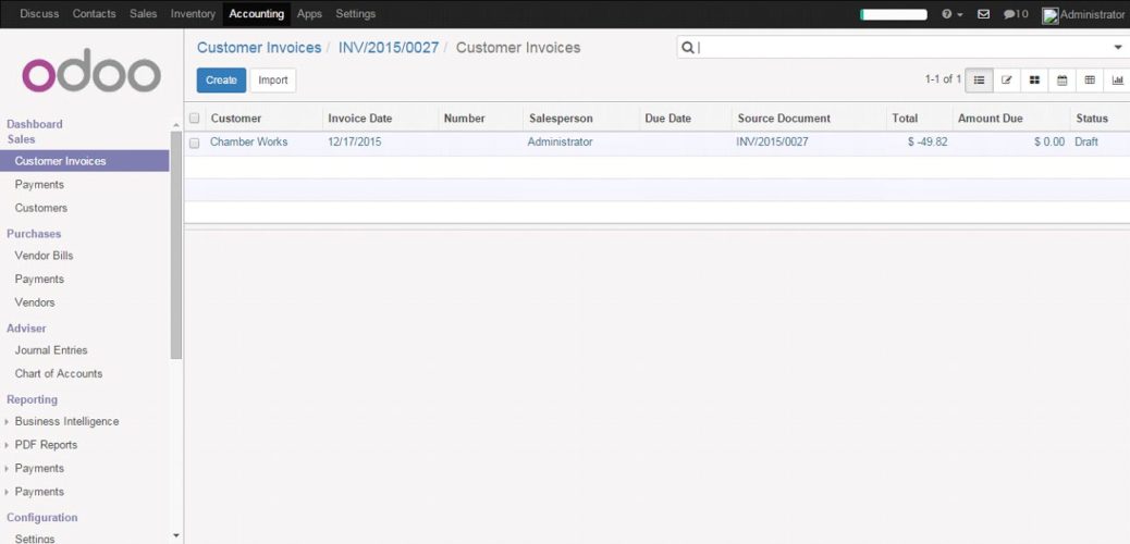 Customer Refunds list view Customer Refunds list view
