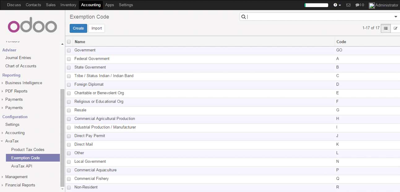 Configure Exemption Codes Configure Exemption Codes
