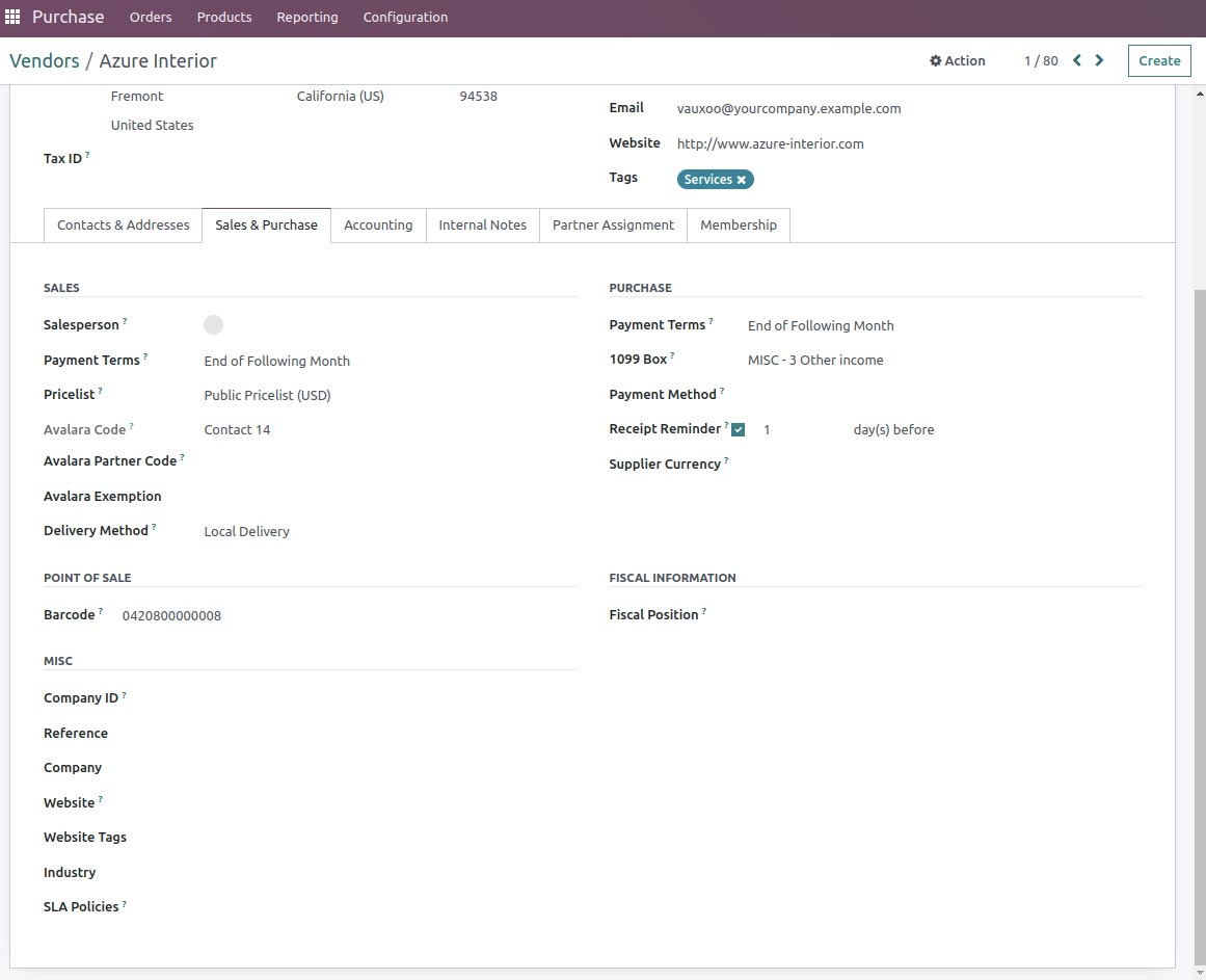 Odoo Vendor Management in Version 16