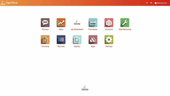 optomeat meat processing software dashboard