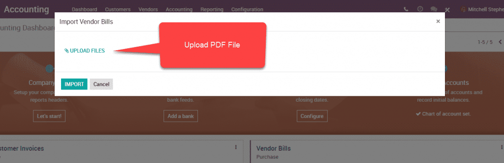 Odoo 12 004 - Accounting import vendor bill upload pdf file