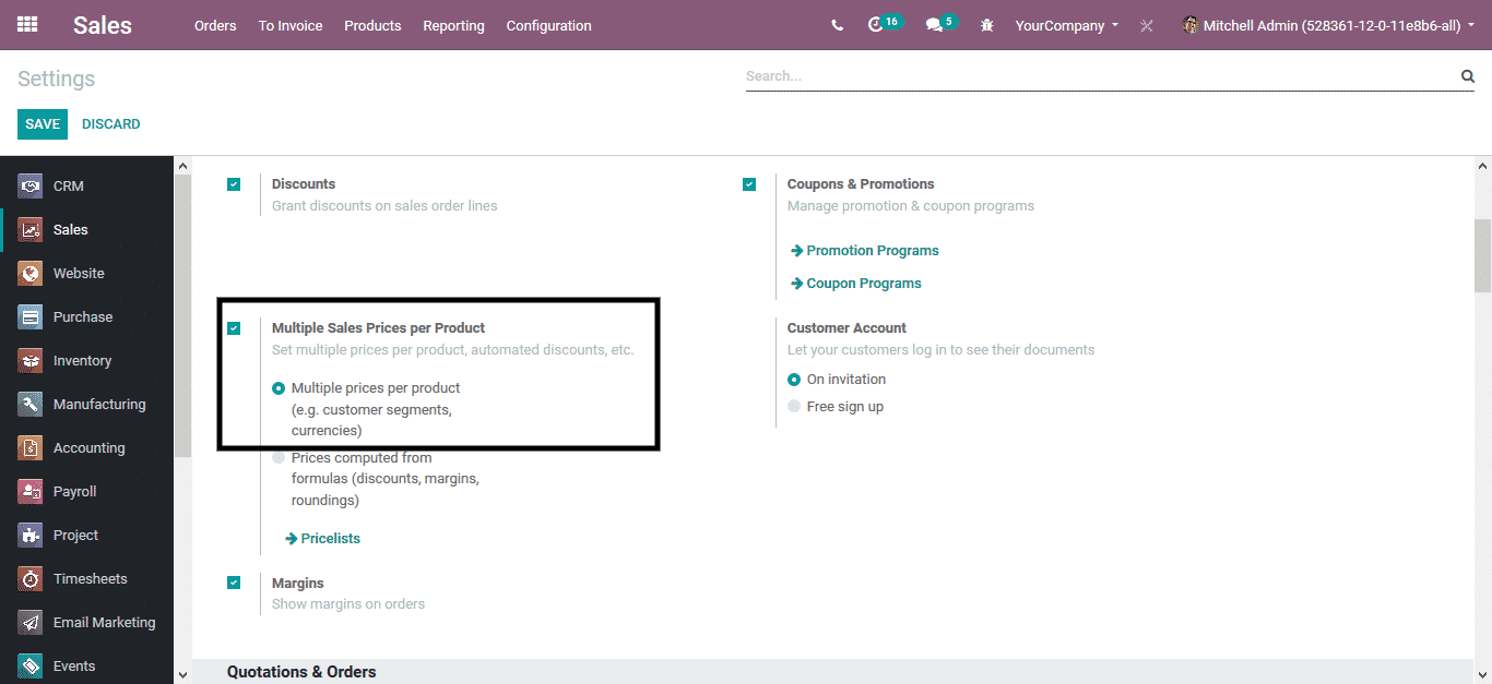 odoo sales management