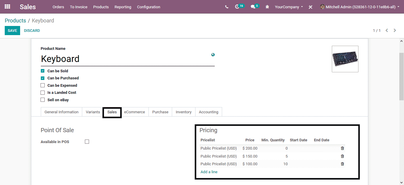 odoo sales management