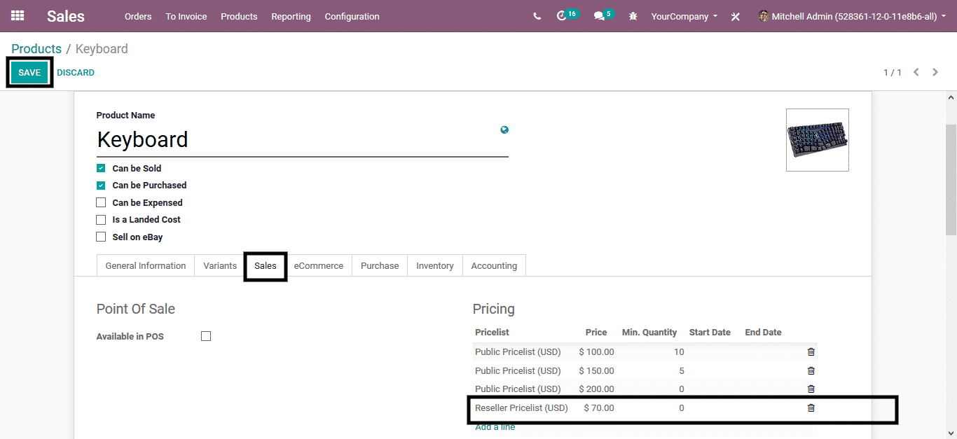 odoo sales management