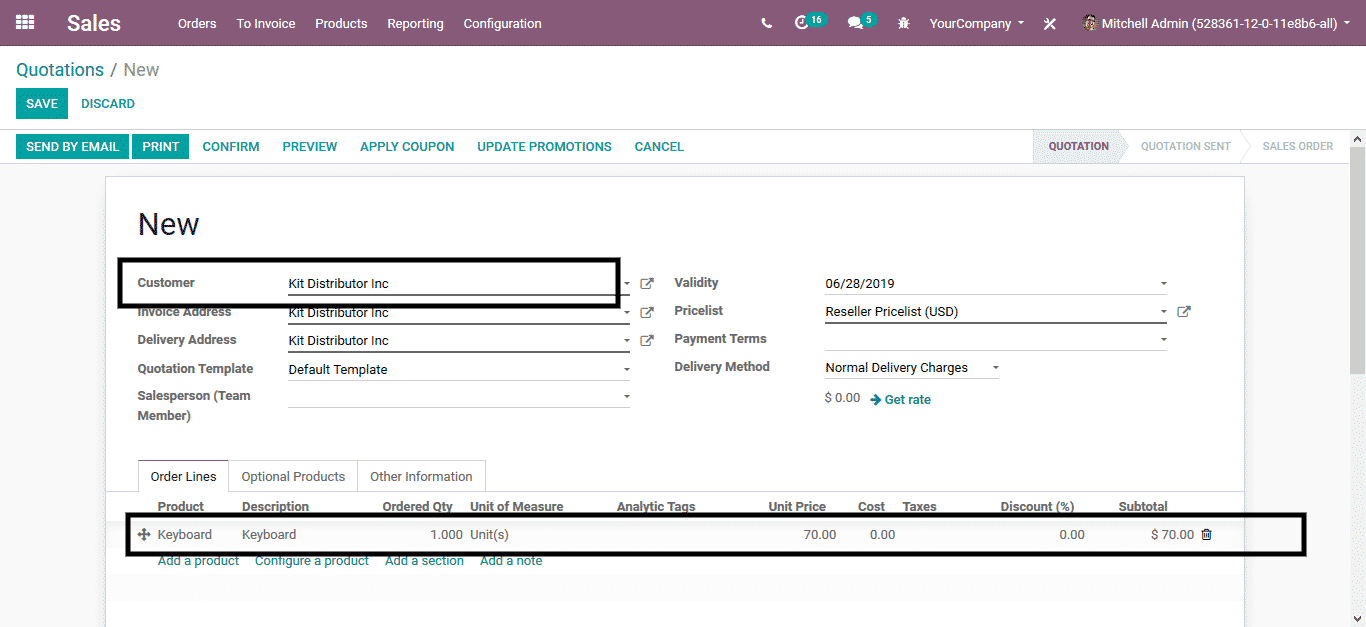 odoo sales management