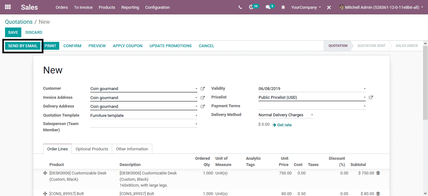 odoo sales management