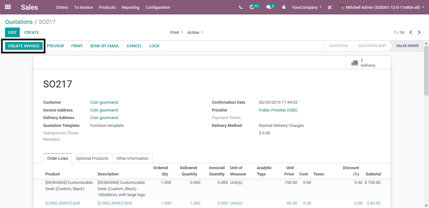 odoo sales management