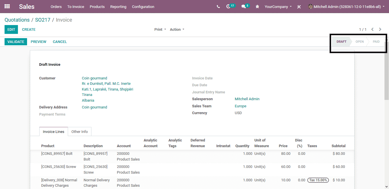 odoo sales management