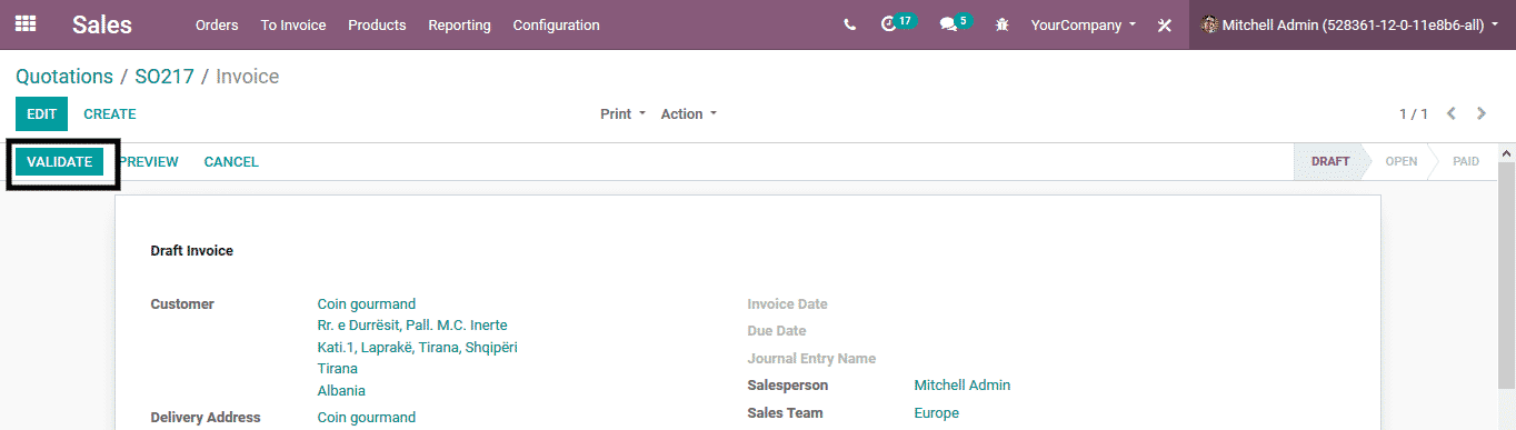 odoo sales management