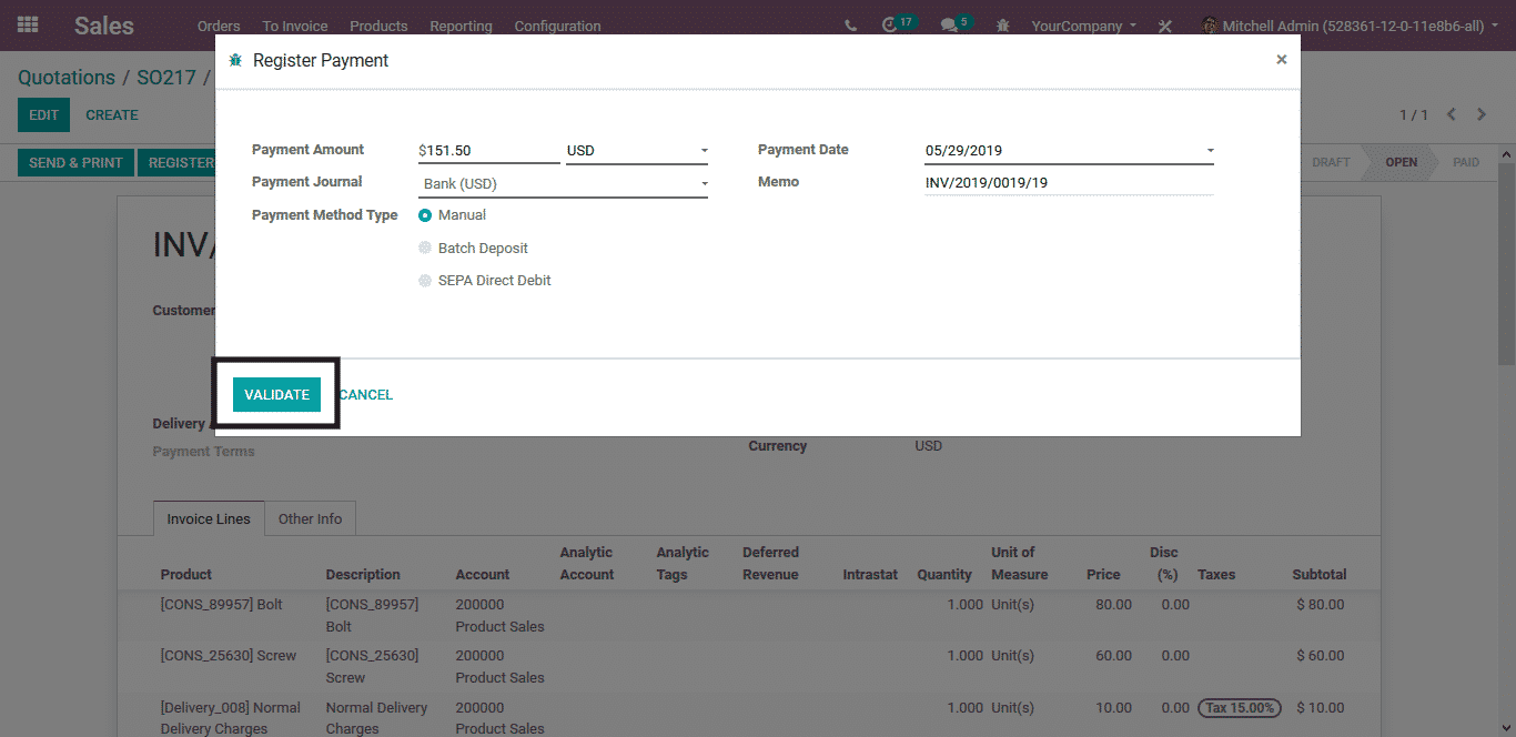 odoo sales management