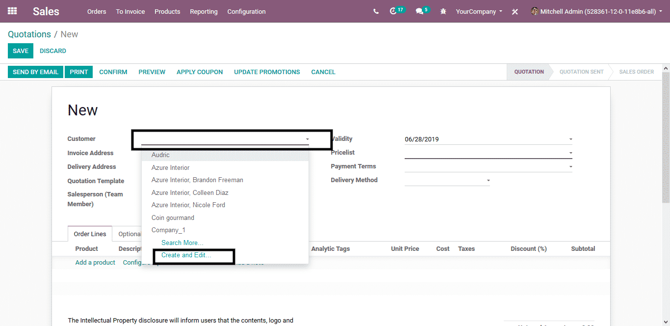odoo sales management