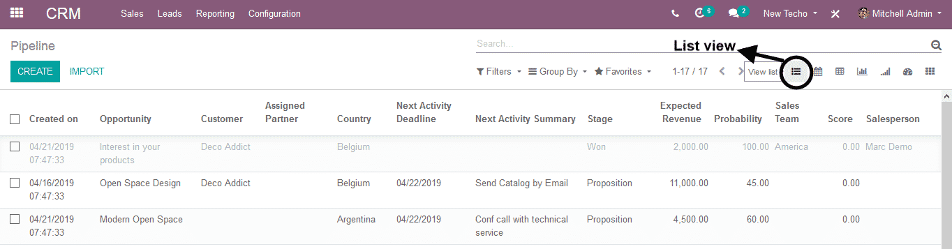 Odoo CRM