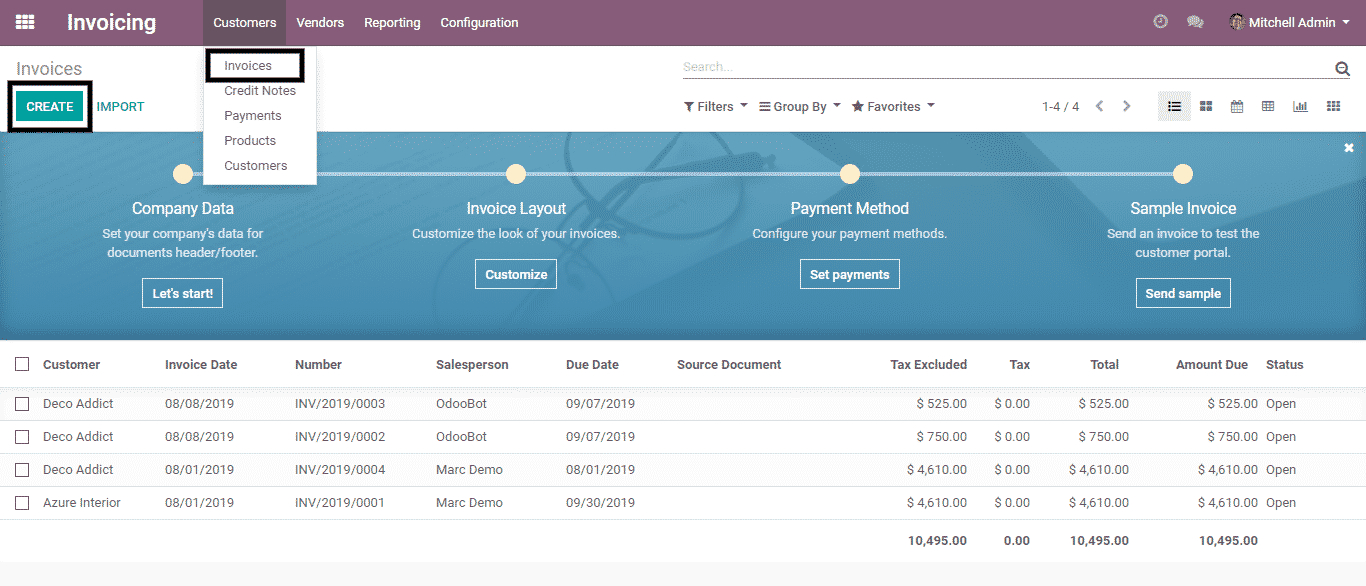 odoo invoicing