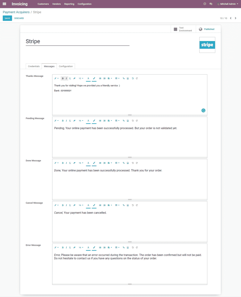 odoo invoicing