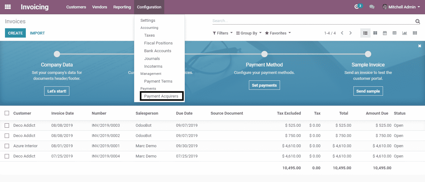 odoo invoicing