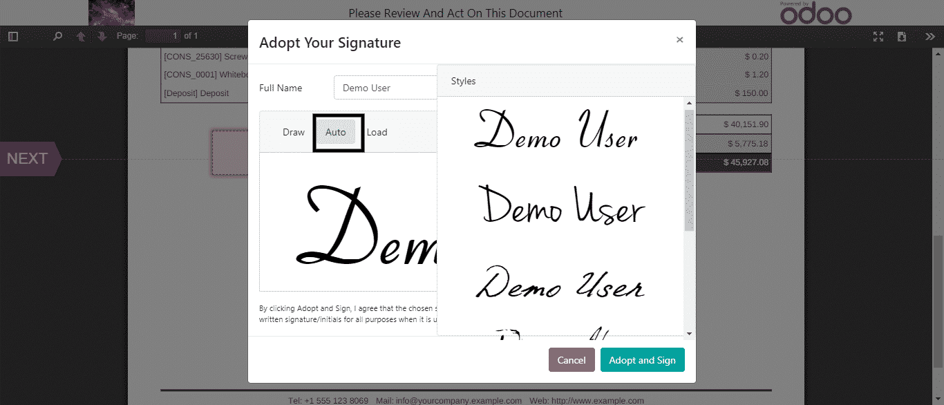 10. odoo sign customer portal auto