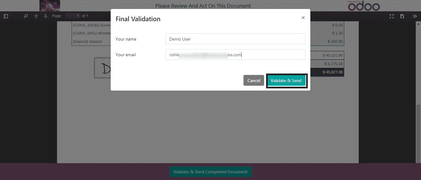 odoo signature app