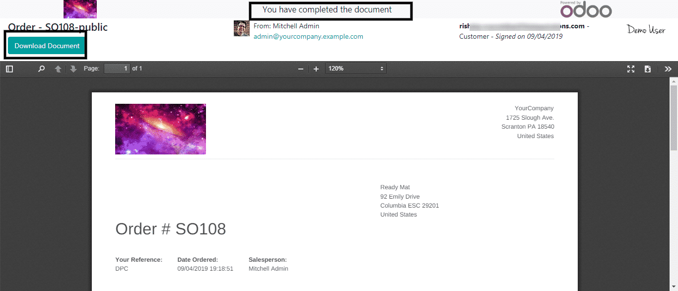 odoo sign app