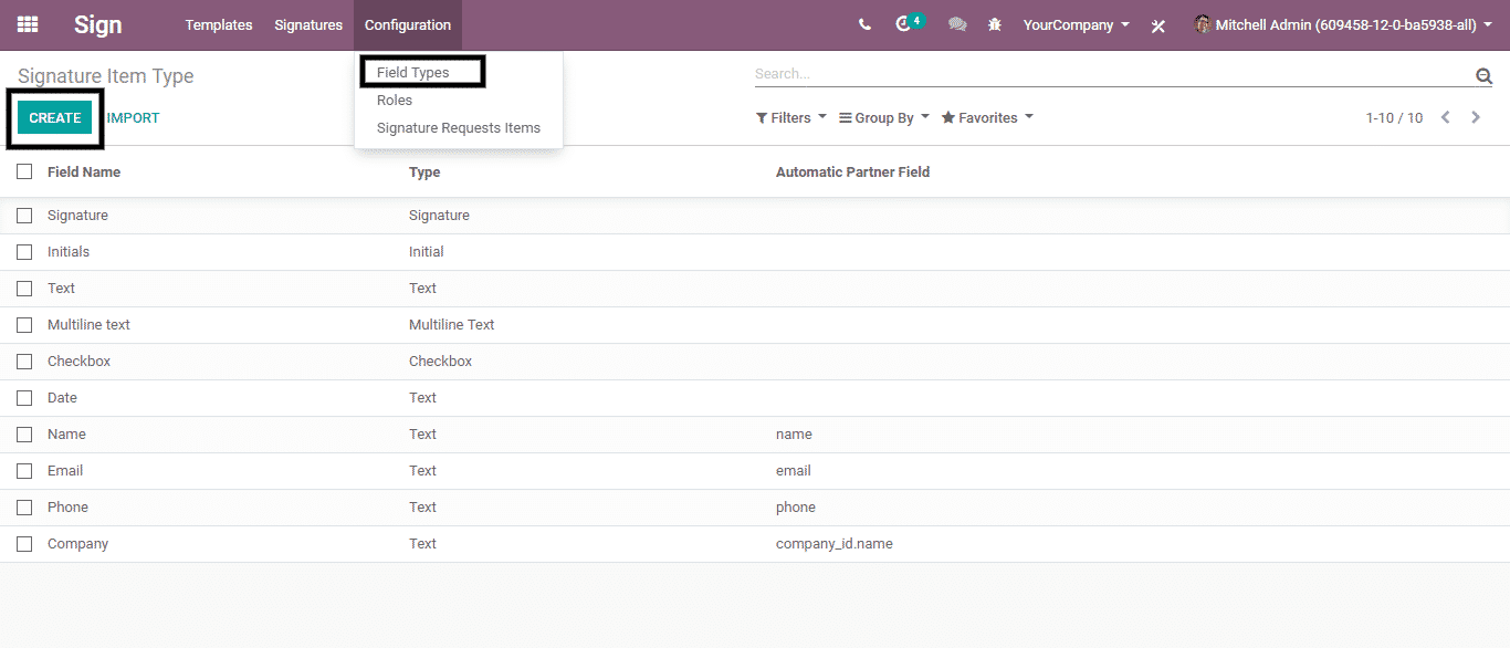 odoo sign application