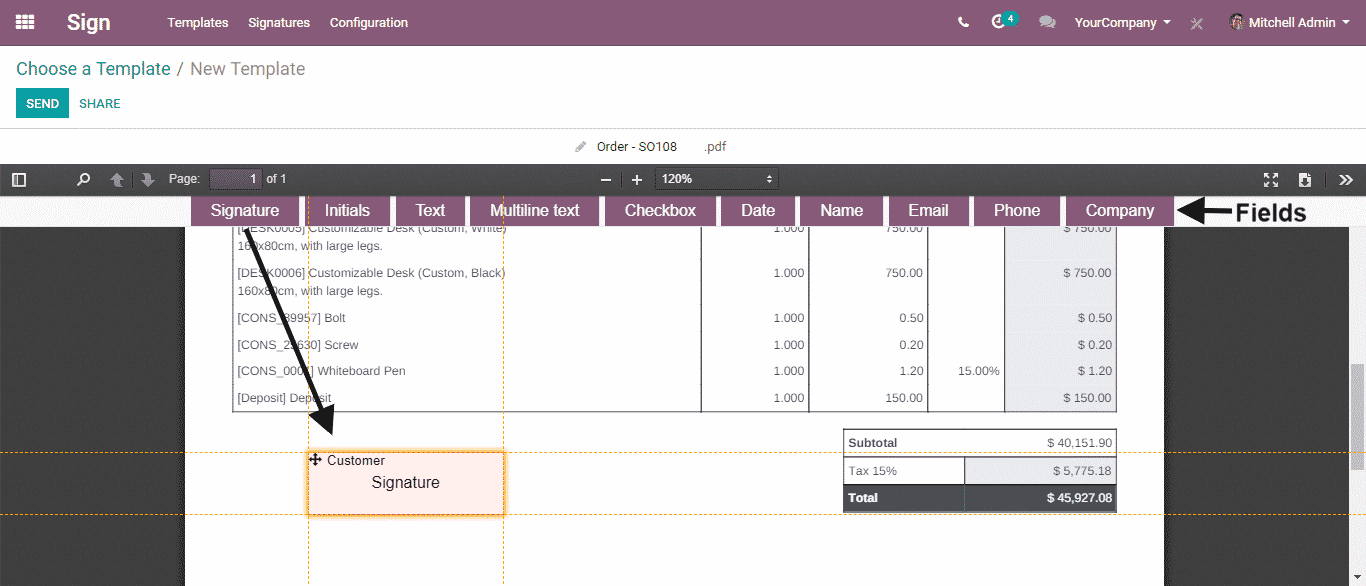 odoo signature