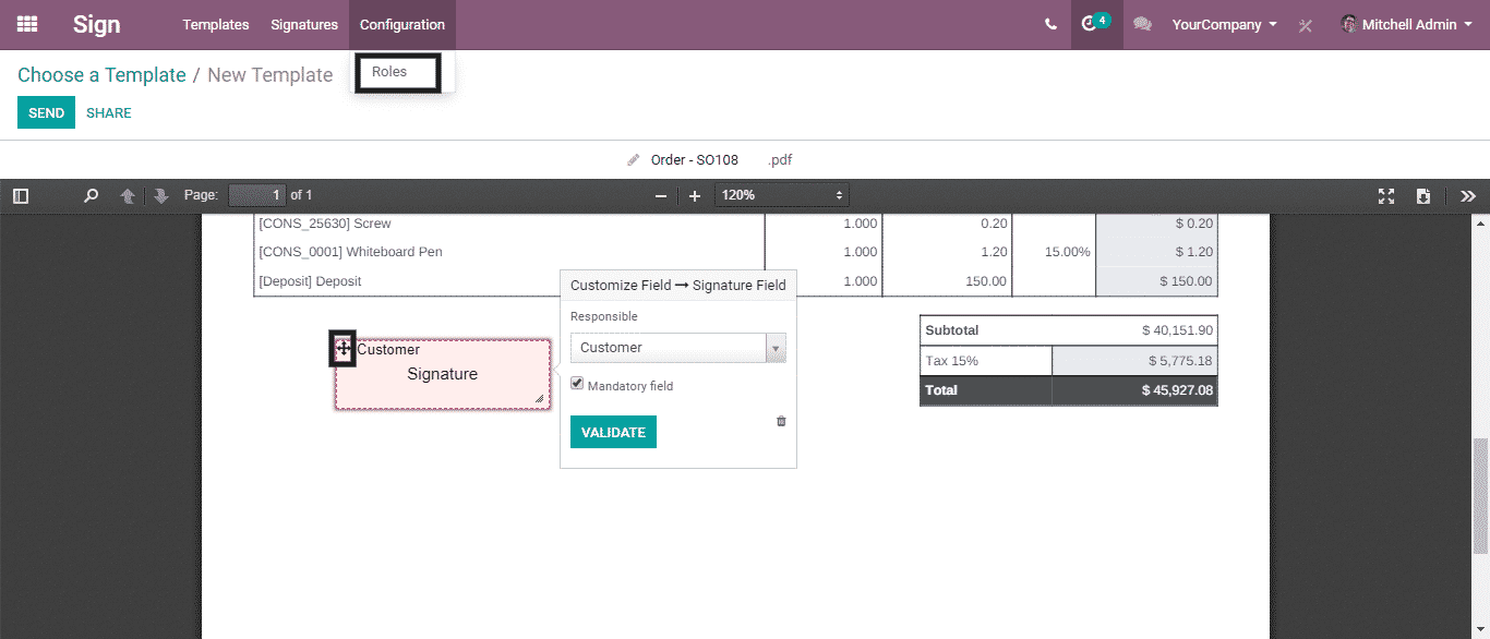 Odoo Signature