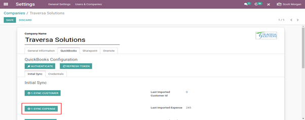 Odoo quickBooks integration