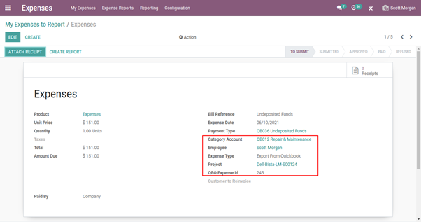 Odoo quickBooks integration