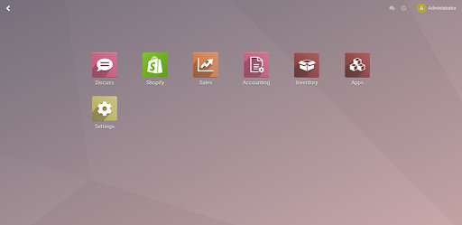 Odoo Shopify integration menu icon