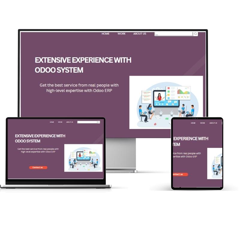 Minimalist Neutral Multi Device Computer Mockup Website Launch Instagram Post Hire Odoo Developers