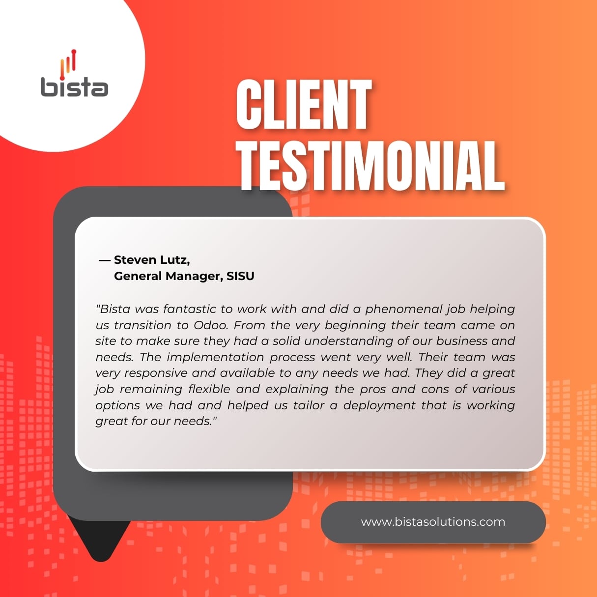 Client Testimonial SISU Odoo Case Study for Robotics manufacturer