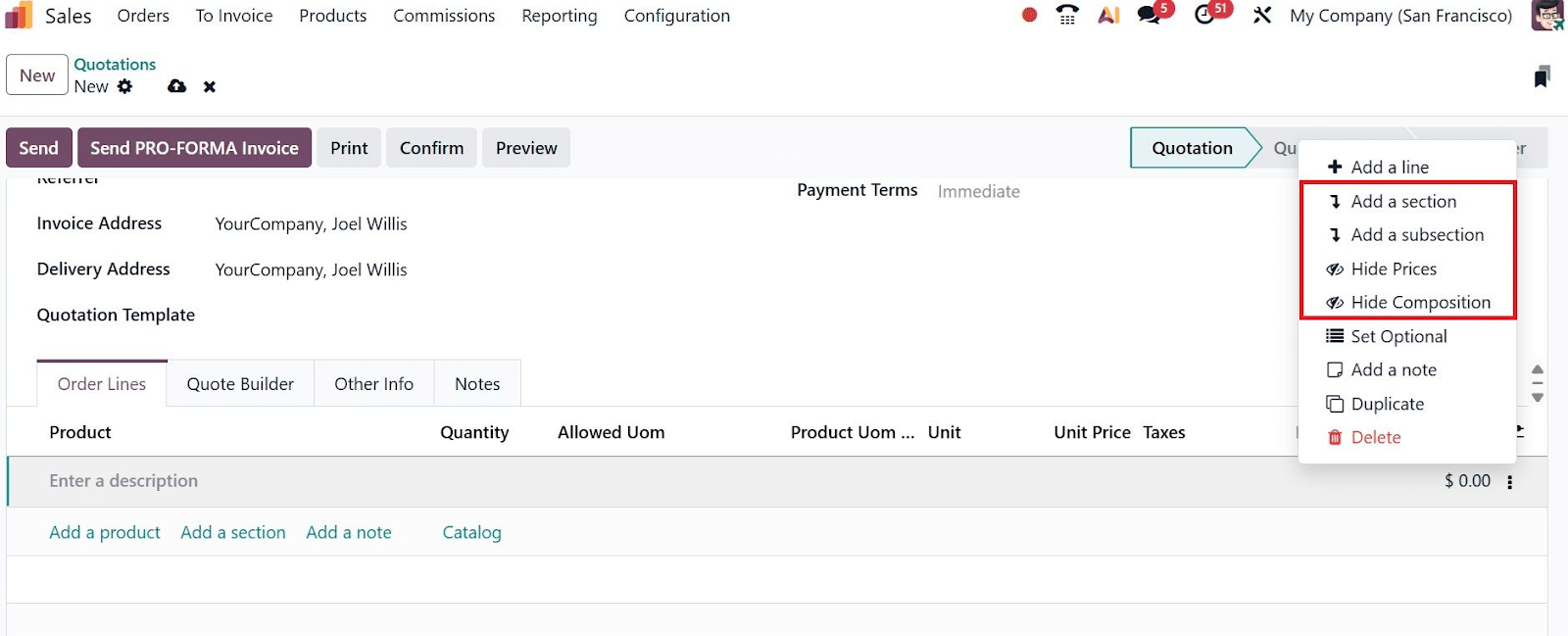 Odoo 19 Sales
